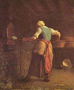 jean-francois millet Woman Baking Bread Sweden oil painting artist